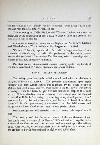 Chapter Letters: Delta - Indiana University, December 1888 (image)